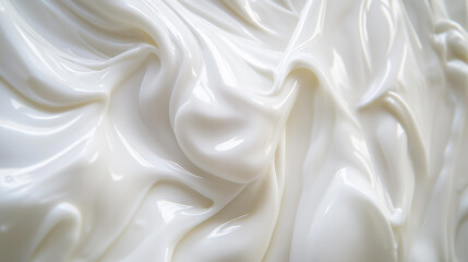 White cream texture forming swirling pattern background