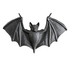Black toy rubber bat halloween concept isolated on transparent background
