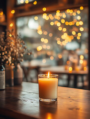 Cozy Winter Evening with Glowing Candles and Warm Light