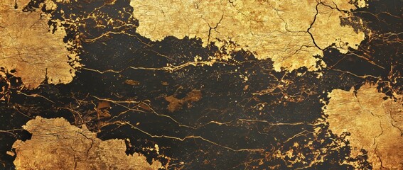 The background features abstract brush strokes, vintage Japanese icons with black and gold textures. An invitation card and banner have been designed.