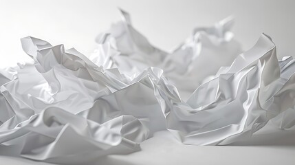 Impossibly thin sheets of paint colliding and folding into each other, creating origami-like forms on white