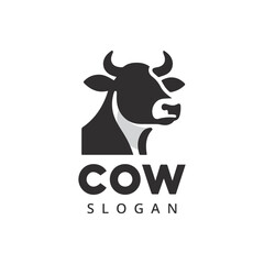 Cow Logo. Cow farm product logo design vector. Vintage Cattle Angus Beef logo