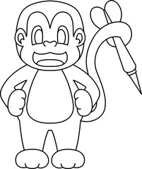 Monkey Darts Dart Animal Vector Graphic Art Illustration