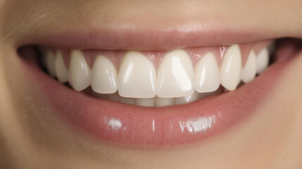 Obraz premium Woman smiling showing healthy white teeth close up