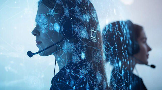 Call center operators providing technical support using ai software