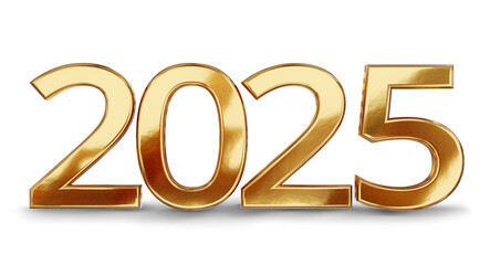 2025 golden new year symbol 3d-illustration