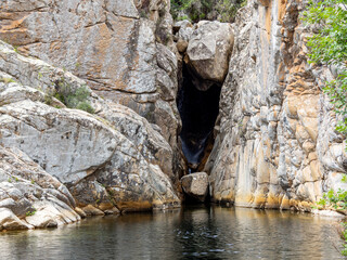 Pool and hole of Pistrisconi river in Monte Nieddu, Sardinia island
