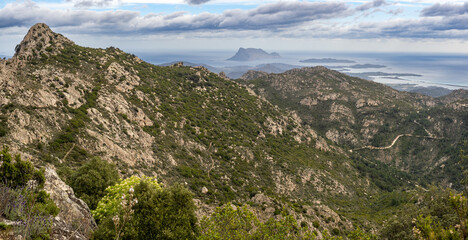 Views of fields from Monte Nieddu, Sardinia island