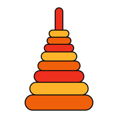 Pyramid Children Toy Icon Illustration