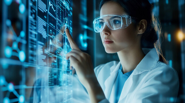 Scientist using advanced analytics for health research biotechnology