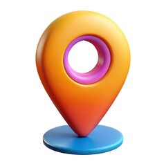 orange and pink 3d plastic Map pin point Marker Icon generated vai AI.