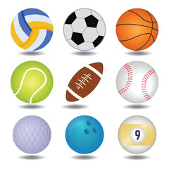 Realistic Ball Collection Set Of Vector Design