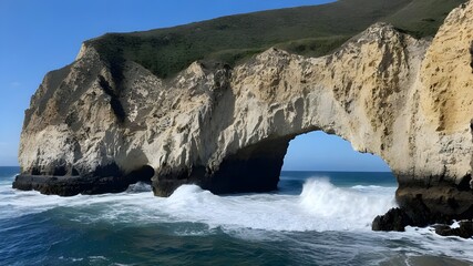 Obraz premium cliffs, rough waves