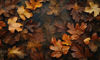 Autumn leaves background, red and gold maple leaves