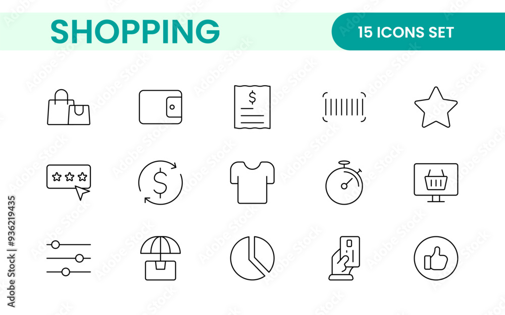 Poster set of shopping cart icons. collection of web icons for online store, from various cart icons in var