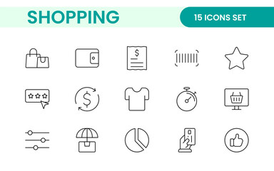Set of shopping cart icons. Collection of web icons for online store, from various cart icons in various shapes. Shopping outline icon set.