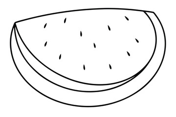 Watermelon piece line art vector illustration