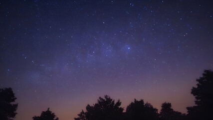 Naklejka premium Stars in Bright Night Sky | Clear, Twinkling Stars Against a Deep Blue Canvas | High-Resolution Digital Illustration | Serene and Awe-Inspiring