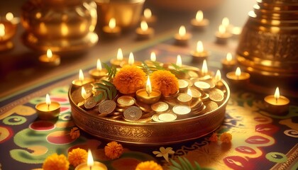 Gleaming Gold and Glowing Diyas: Dhanteras Beauty