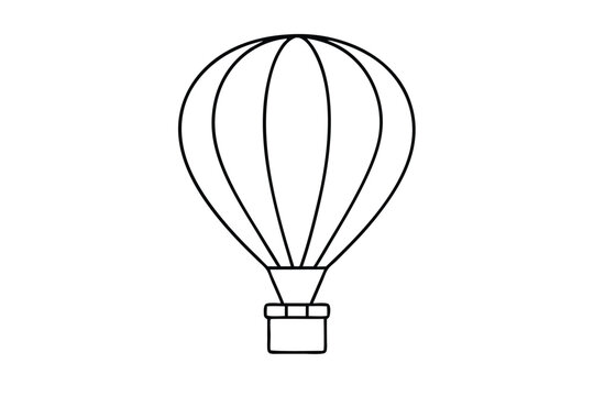 recommend clip art: A Hot air balloon line art vector illustration