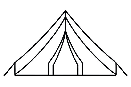 recommend clip art: A Tent line art vector illustration