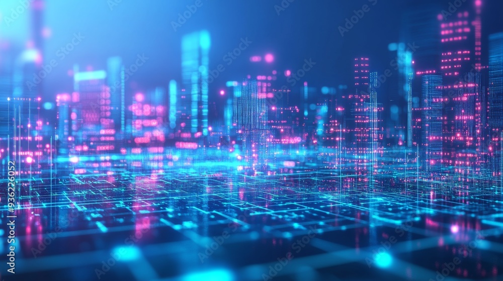 Poster smart city and communication network concept. 5g. iot (internet of things). telecommunication.
