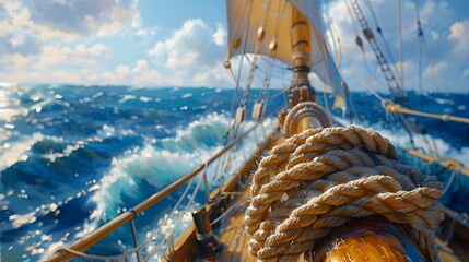 Obraz premium Sailing Through Rough Seas