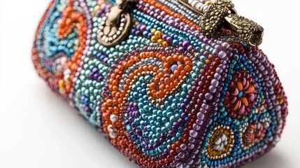 Obraz premium A colorful purse with a flower design