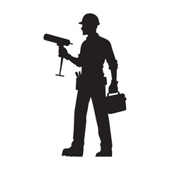 silhouette of photographer with camera