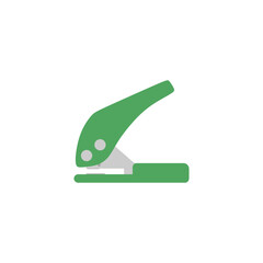 Hole puncher flat design vector illustration isolated on white background. paper hole puncher stationery equipment.