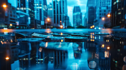 Finance and money technology background concept, illustrating business prosperity 