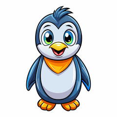 Obraz premium Cartoon penguine isolated on white background. PNG Transparent file type with high definition quality And vibrant color grading Available.