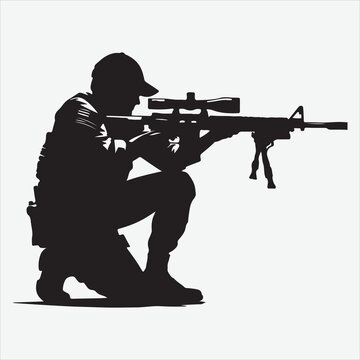 recommend clip art: american army sniper silhouette vector illustration design.