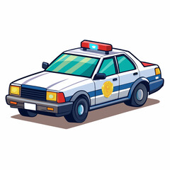 police car on white background