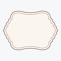 A decorative blank label with a scalloped border for customization.
