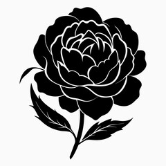 Peony Black silhouette
