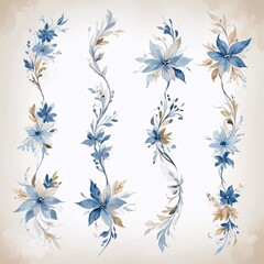 Decorative blue swirling floral patter