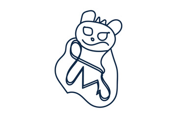 A cartoon bear featuring a prominent lightning bolt design on its back, exuding a playful and energetic vibe