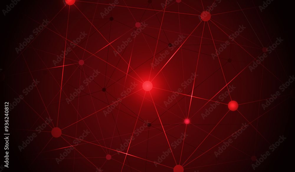 Canvas Prints abstract digital communication technology red background
