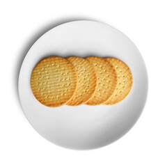 Biscuits Served on White Porcelain Background