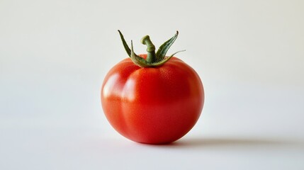 A red tomato with a stem on top