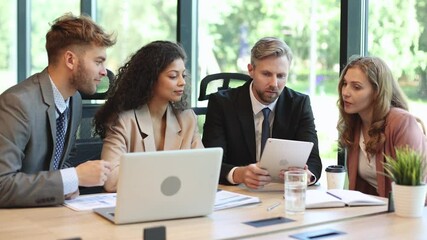 Businessmen teamwork brainstorming meeting to discuss plans of the investment.