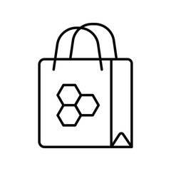 shopping bag leneal icon vector stock illustration
