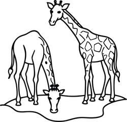 Fun and educational giraffe line art for kids coloring book to inspire young minds
