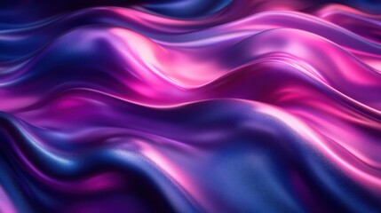 Vibrant purple and pink silk wave pattern in abstract fluid design concept