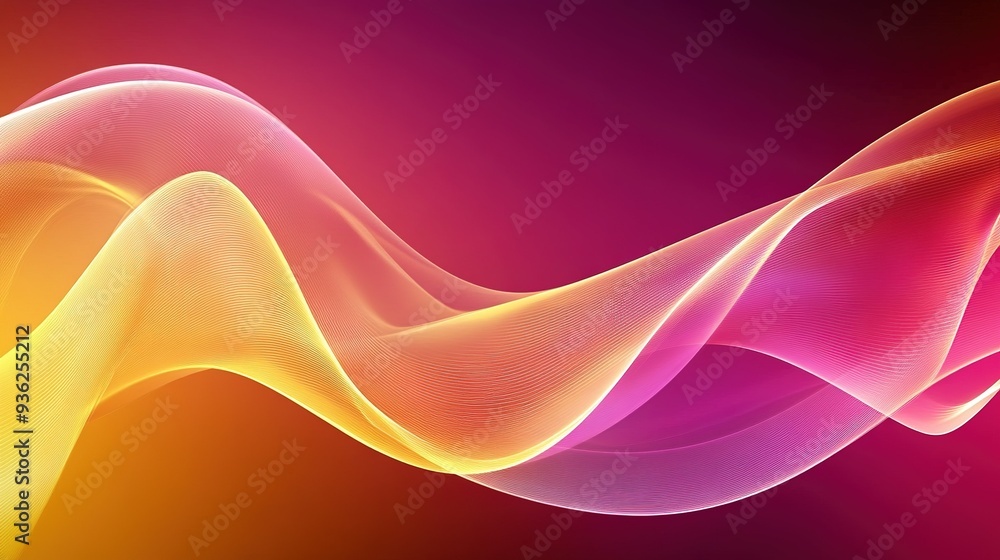 Poster colorful wave patterns flowing seamlessly in a dynamic display of light and color