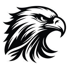 Eagle Face Silhouette, Bald Eagle Head Silhouette Vector Art Eagle face Silhouettes Clipart
