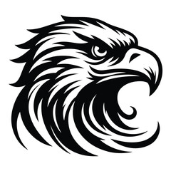 Eagle Face Silhouette, Bald Eagle Head Silhouette Vector Art Eagle face Silhouettes Clipart