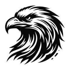 Eagle Face Silhouette, Bald Eagle Head Silhouette Vector Art Eagle face Silhouettes Clipart