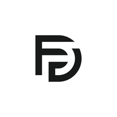 Alphabet letter icon logo DF or FD